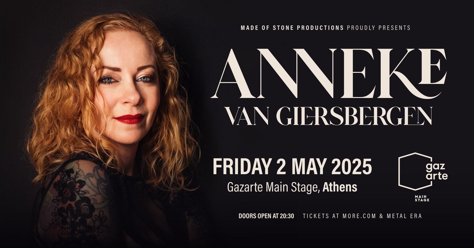 Η Anneke Van Giersbergen επιστρέφει στην Ελλάδα για μία σειρά συναυλιών