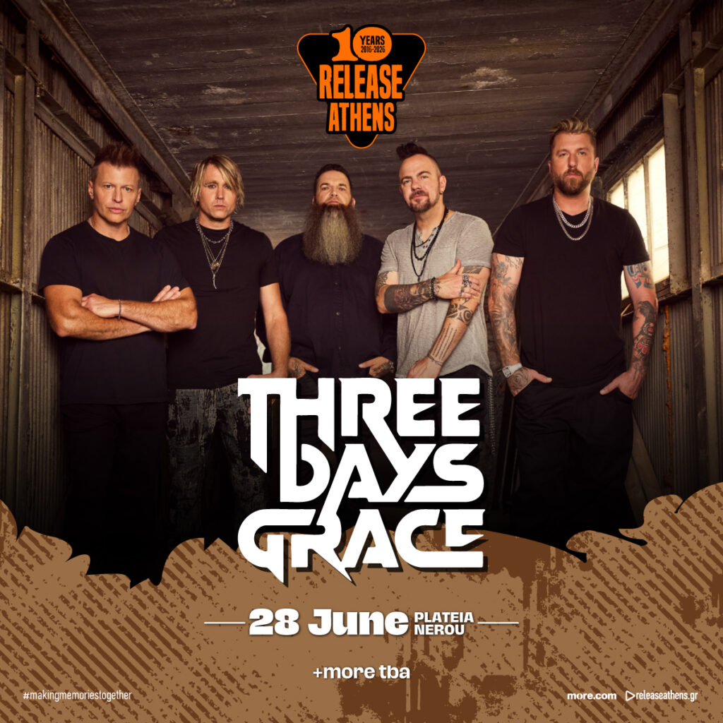 Release Athens 2026: Οι Three Days Grace για πρώτη φορά στην Ελλάδα!
