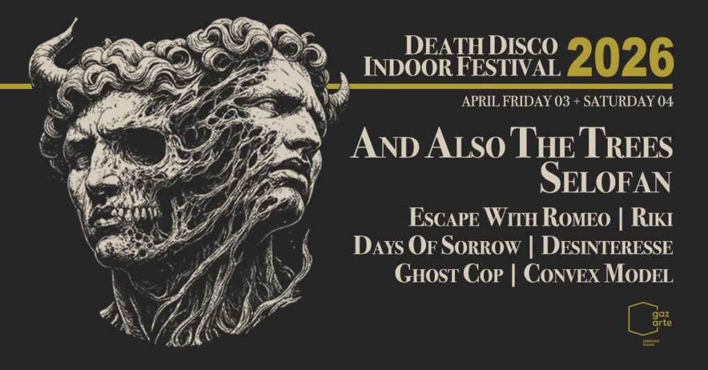 Death Disco Indoor Festival: Δύο βραδιές σκοτεινών ήχων στην Αθήνα Το Death Disco Indoor Festival επιστρέφει στην Αθήνα για ένα διήμερο με And Also The Trees, Selofan και ένα διεθνές dark alternative line-up