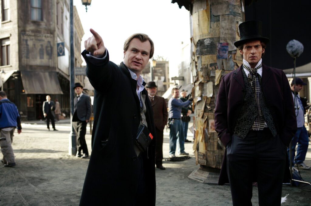O Christopher Nolan και ο Hugh Jackman κατά τα γυρίσματα του "The Prestige"